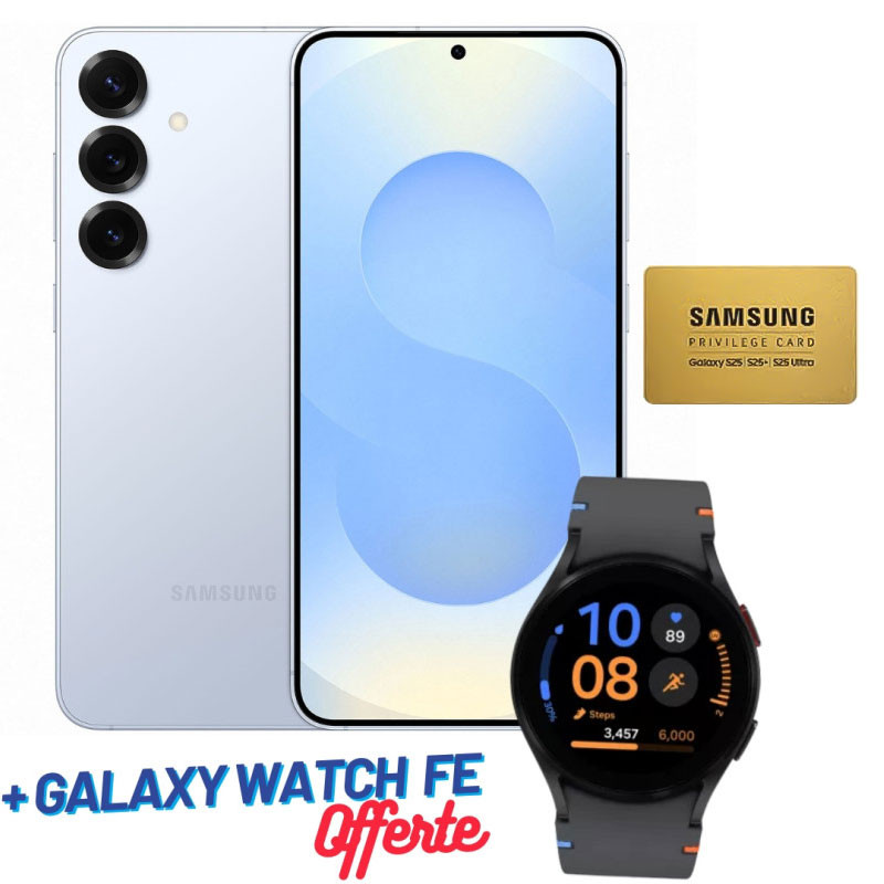 Smartphone Samsung Galaxy S25 Plus / 5G / 12 Go / 256 Go / Silver + Samsung Galaxy Watch Fe + Gold VIP Card Offert