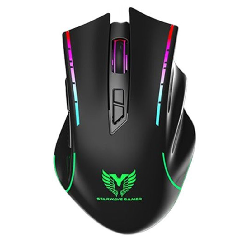 Souris STARWAVE Sans Fil Gaming / RGB / Noir / WM1051