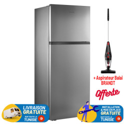 Réfrigérateur Brandt NoFrost BD5010NX / 437 L / Inox  + Aspirateur Balai BRANDT OFFERT