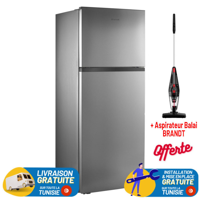 Réfrigérateur Brandt NoFrost BD6010NX / 600 Litres / Inox + Aspirateur Balai BRANDT OFFERT