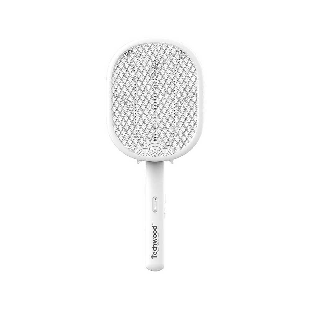 Raquette Electrique TECHWOOD Anti Moustiques 2en1 Blanc / TTI-01