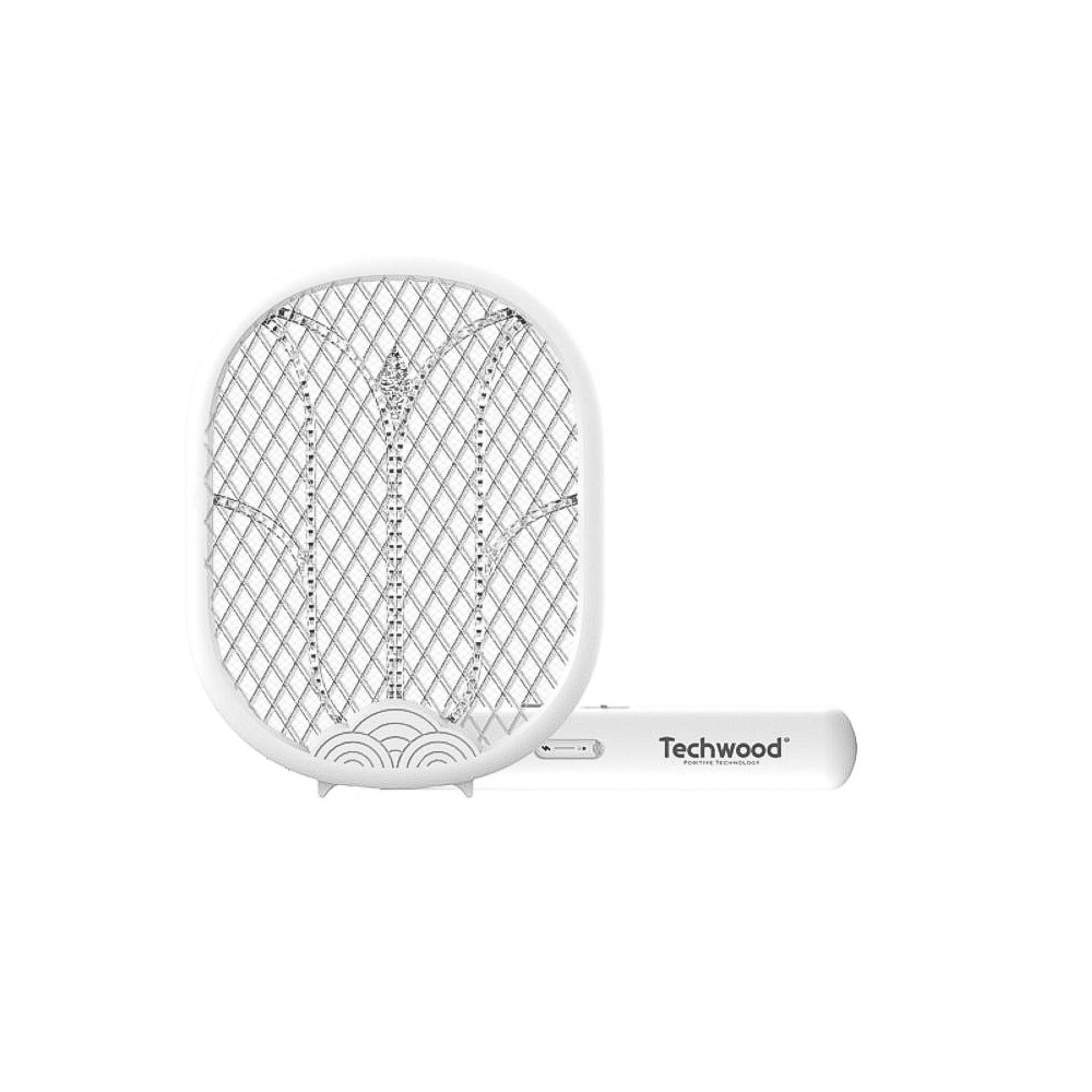 Raquette Electrique TECHWOOD Anti Moustiques 2en1 Blanc / TTI-01