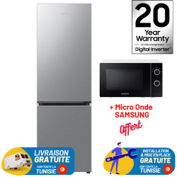Réfrigérateur SAMSUNG Combiné 355 Litres No Frost + WIFI / SILVER / RB34C600ES9 + Micro Onde SAMSUNG 20 Litres OFFERT