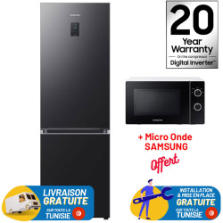 Réfrigérateur SAMSUNG Combiné 355 Litres No Frost / Noir / RB34C673EB1 + Micro Onde SAMSUNG 20 Litres OFFERT