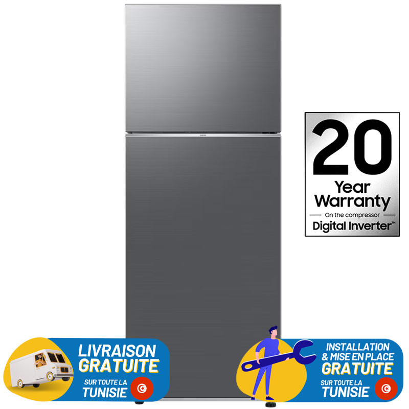 Réfrigérateur Samsung No Frost INVERTER Double Portes 460 Litres Silver