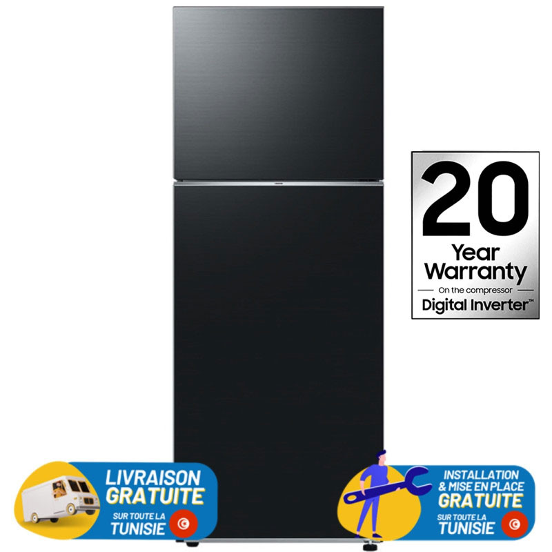 Réfrigérateur Samsung No Frost INVERTER Doubles Portes 460 Litres Noir