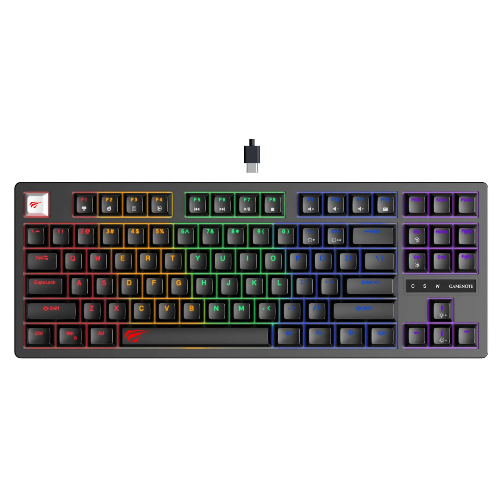 Clavier Gamer Mécanique Filaire HAVIT BACKLIT KB892L / RGB / Noir