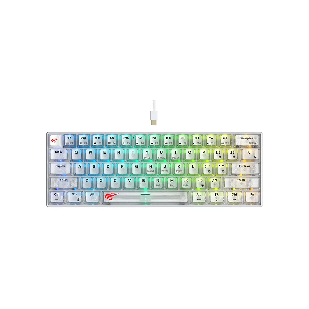 Clavier Gamer Filaire HAVIT BACKLIT KB903L / RGB / Blanc