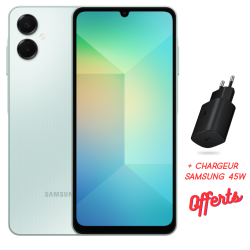 SMARTPHONE SAMSUNG GALAXY A06 5G 12/128G / VERT + Chargeur SAMSUNG 45W OFFERT
