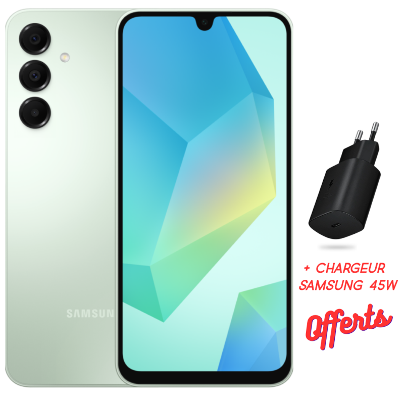 Smartphone Samsung Galaxy A16 / 16Go / 256 Go / VERT + Chargeur SAMSUNG 45W OFFERT