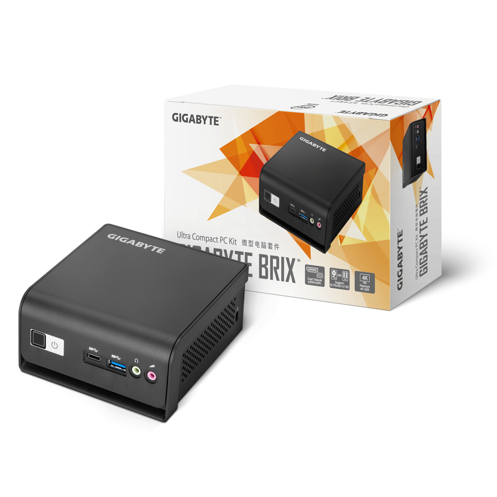 Mini Pc de bureau Gigabyte GB-BMCE-5105 / Intel Celeron N5105 / 4 Go / 256 Go SSD / Wi-Fi / Bluetooth / Noir