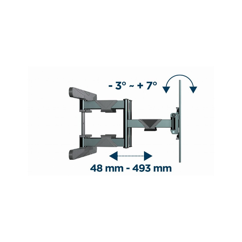 Support mural pour téléviseur à mouvement complet GEMBIRD, 40"-80"