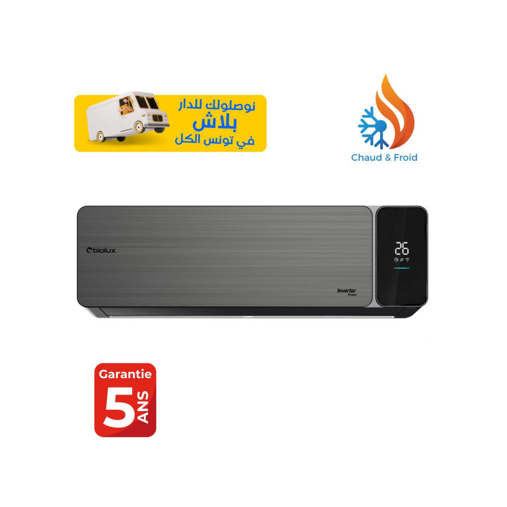 CLIMATISEUR INVERTER BIOLUX 9000BTU CHAUD/FROID SMART - GARANTIE 5ANS