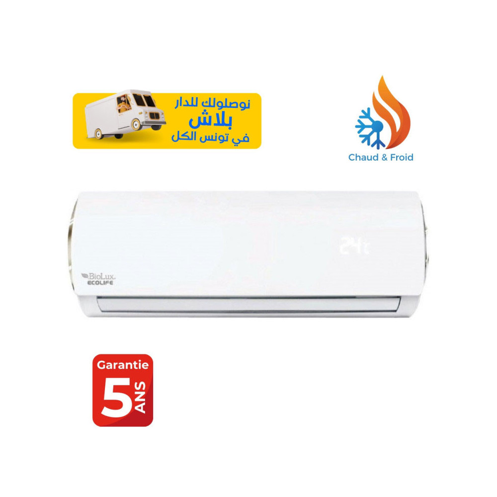 Climatiseur Biolux Chaud et Froid  Inverter / 9000 BTU / Garantie 5 ans