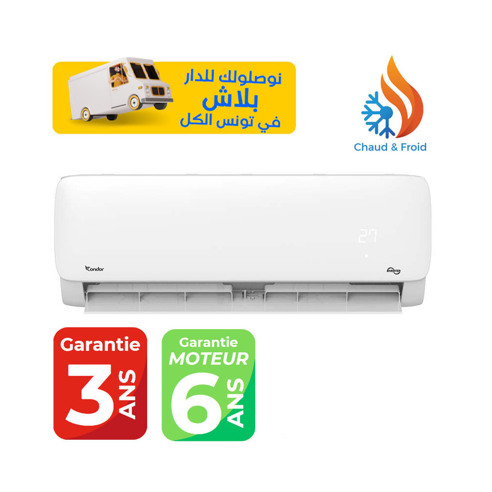 Climatiseur Condor 12 000 Btu ALPHA Inverter / Chaud et Froid