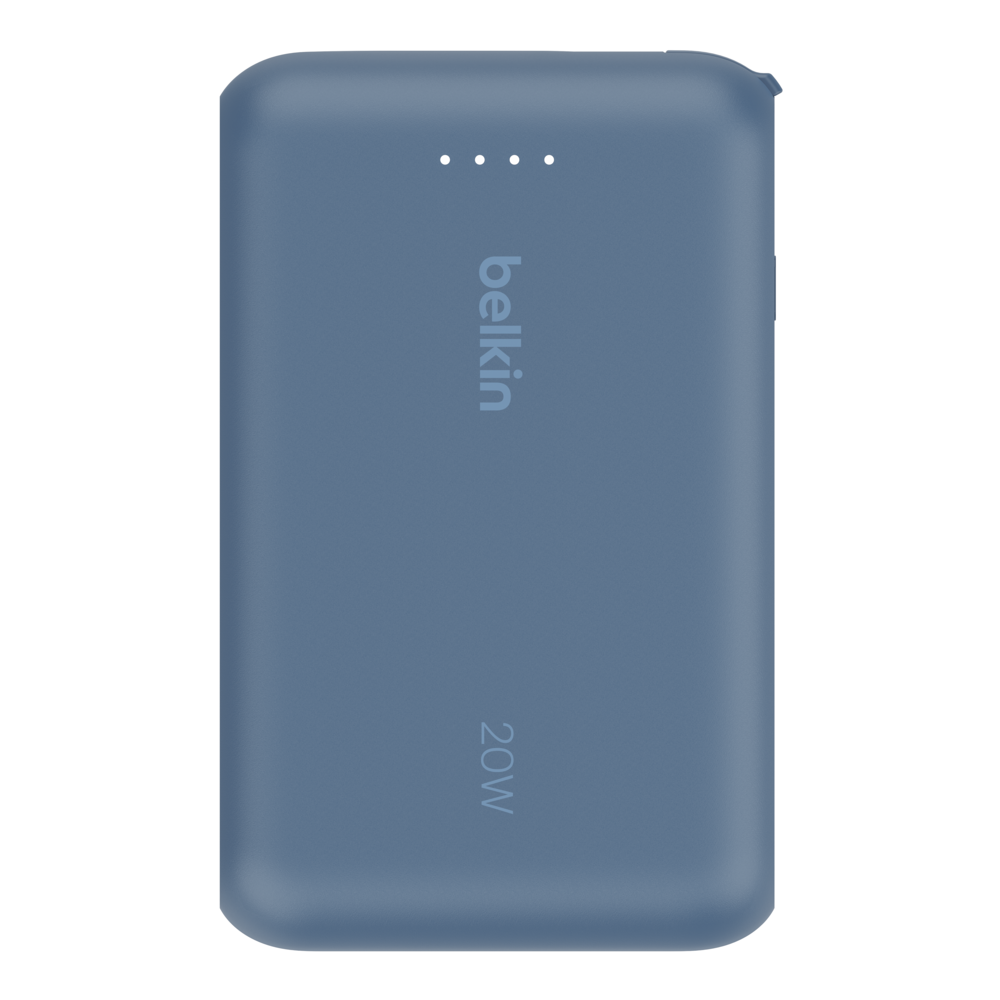 Power Bank Belkin BoostCharge 10 000 mAh / 20 W avec câble  intégré / bleu