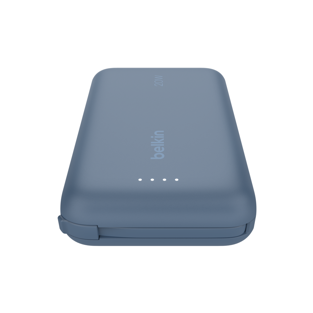 Power Bank Belkin BoostCharge 10 000 mAh / 20 W avec câble  intégré / bleu