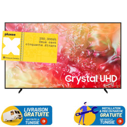 Tv Samsung 75" Crystal UHD 4K Smart TV DU7000 / Noir avec Récepteur intégré + un chèque cadeau de 250 DT