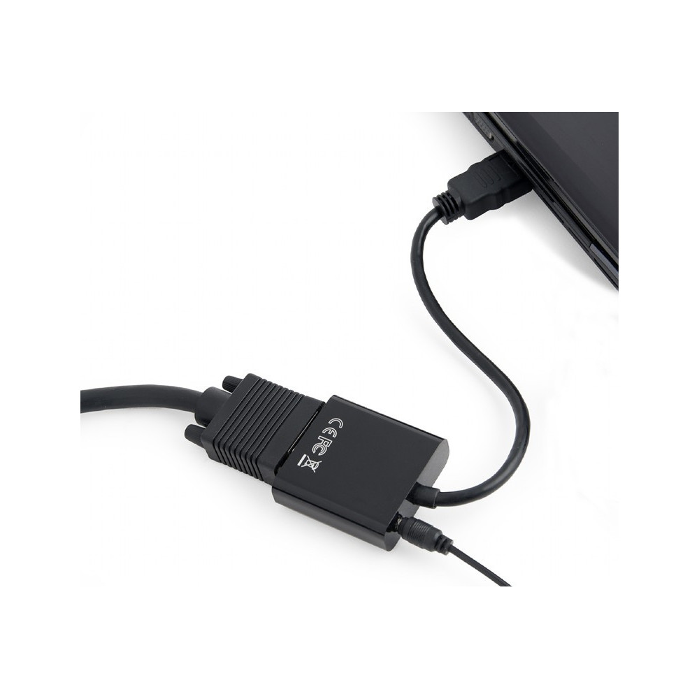 Adaptateur GEMBIRD HDMI vers VGA / audio port unique / Noir