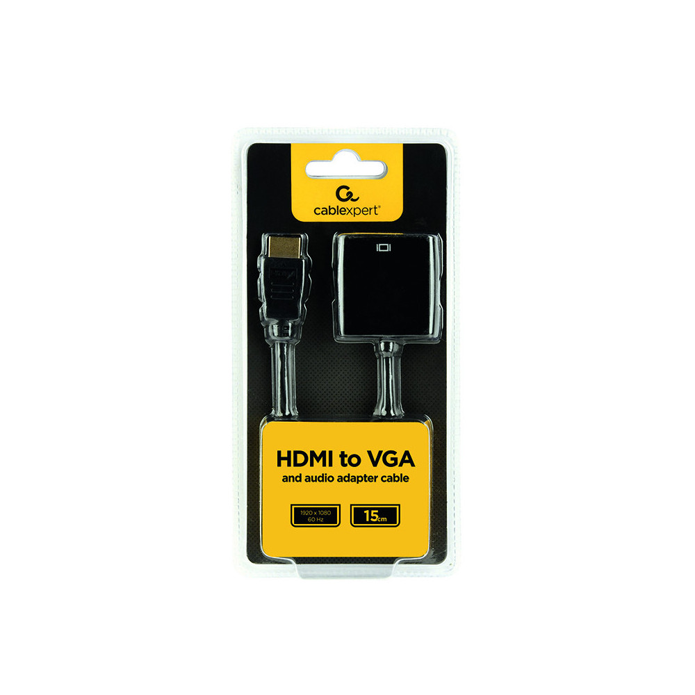 Adaptateur GEMBIRD HDMI vers VGA / audio port unique / Noir