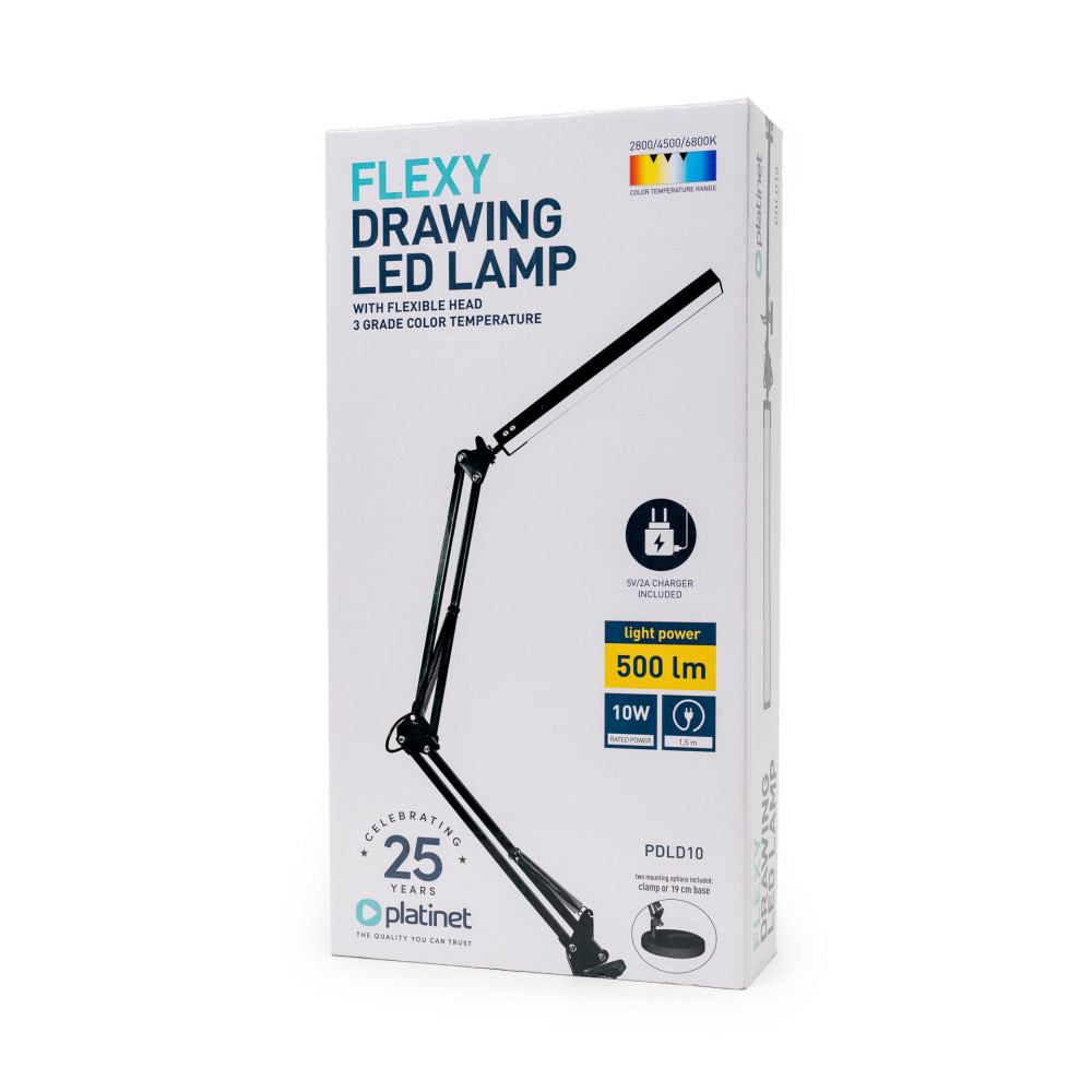 Lampe de bureau PLATINET LAMPA FLEXY 10W NOIR