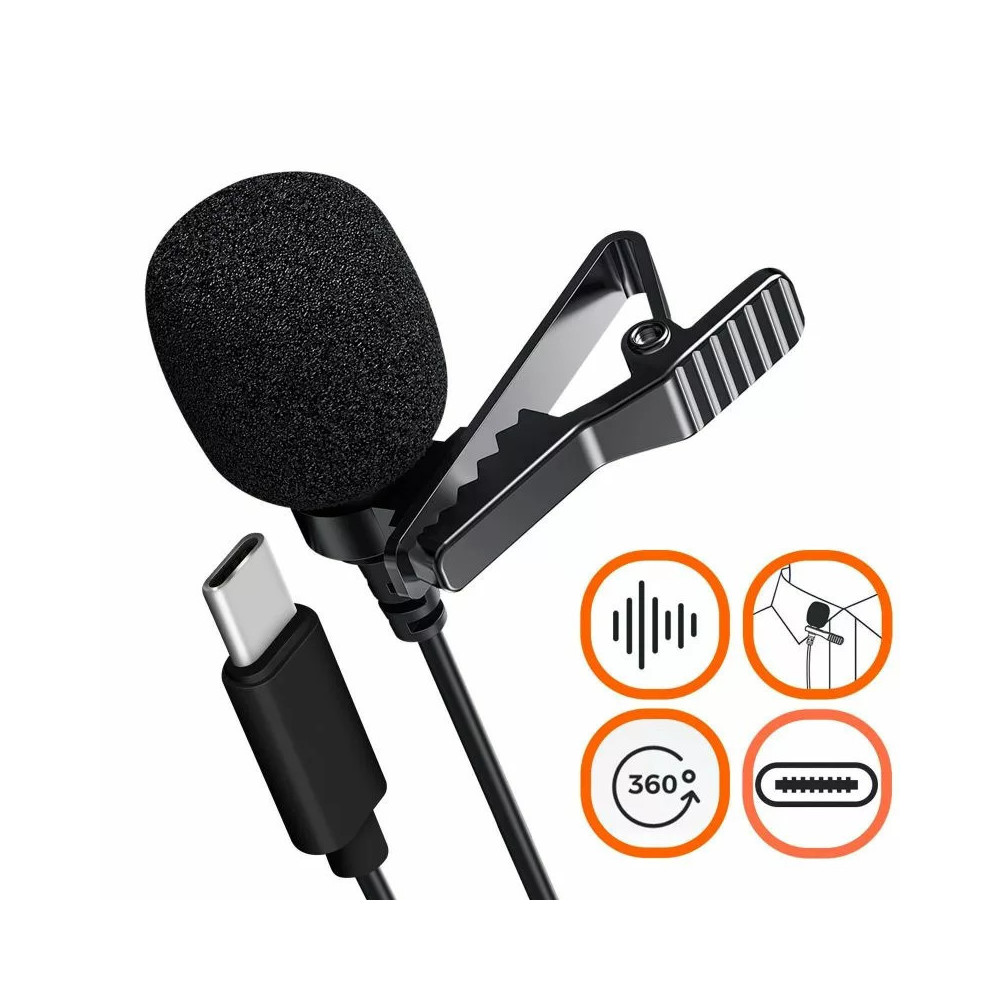 Microphone Lavalier JBC-051  TYPE C Noir