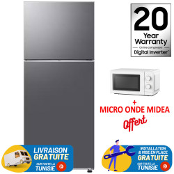 Réfrigérateur Samsung RT38 / 388 LITRES / NoFrost / Inverter / Silver + MICRO ONDE MIDEA OFFERT