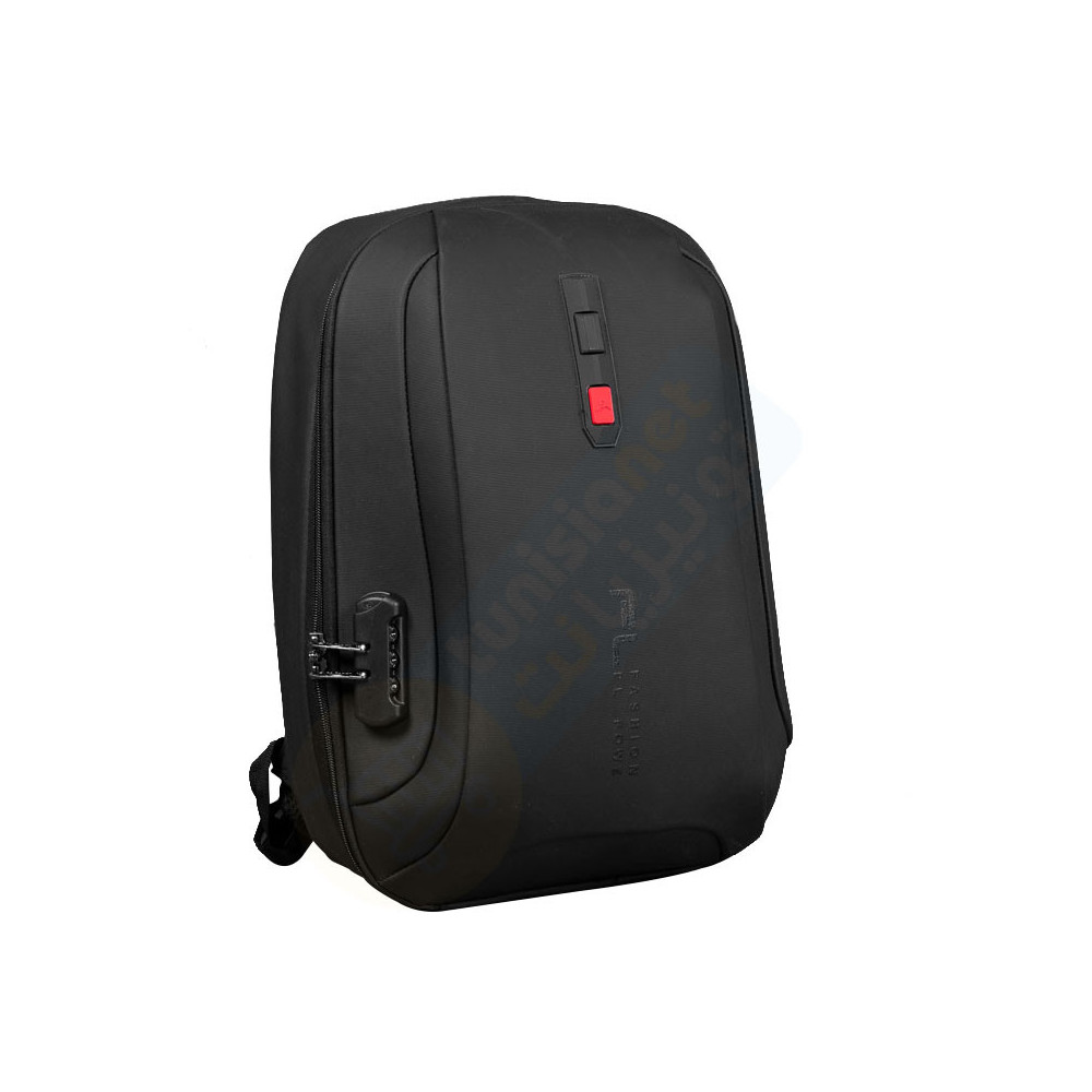 SAC A DOS POUR PC PORTABLE 15.6" AVEC CADENAS + ANTICHOC NOIR