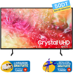 Tv Samsung DU7000 50" Crystal UHD 4K / Smart TV / Wi-Fi / 50 Hz / Noir avec Récepteur intégré + 50DT BON DE REDUCTION