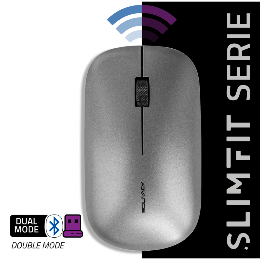 Souris Sans Fil ADVANCE Slimfit / Gris