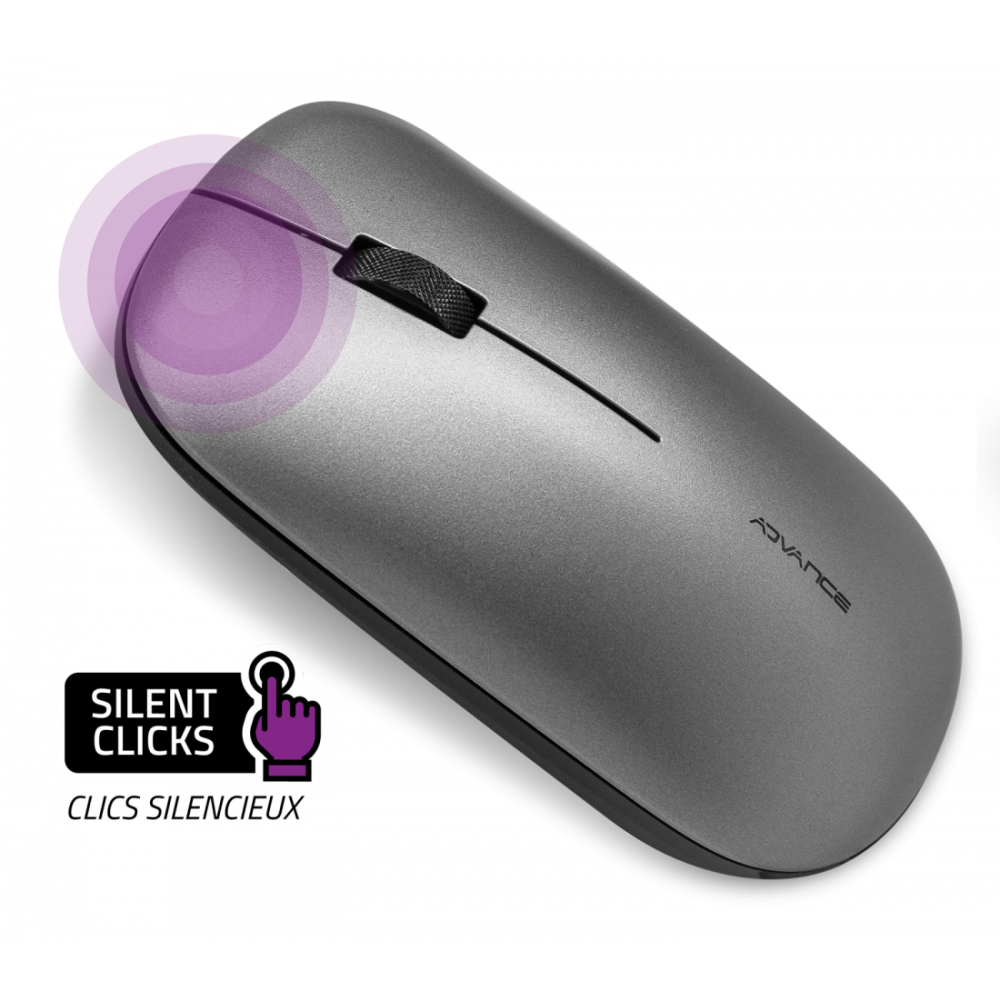 Souris Sans Fil ADVANCE Slimfit / Gris