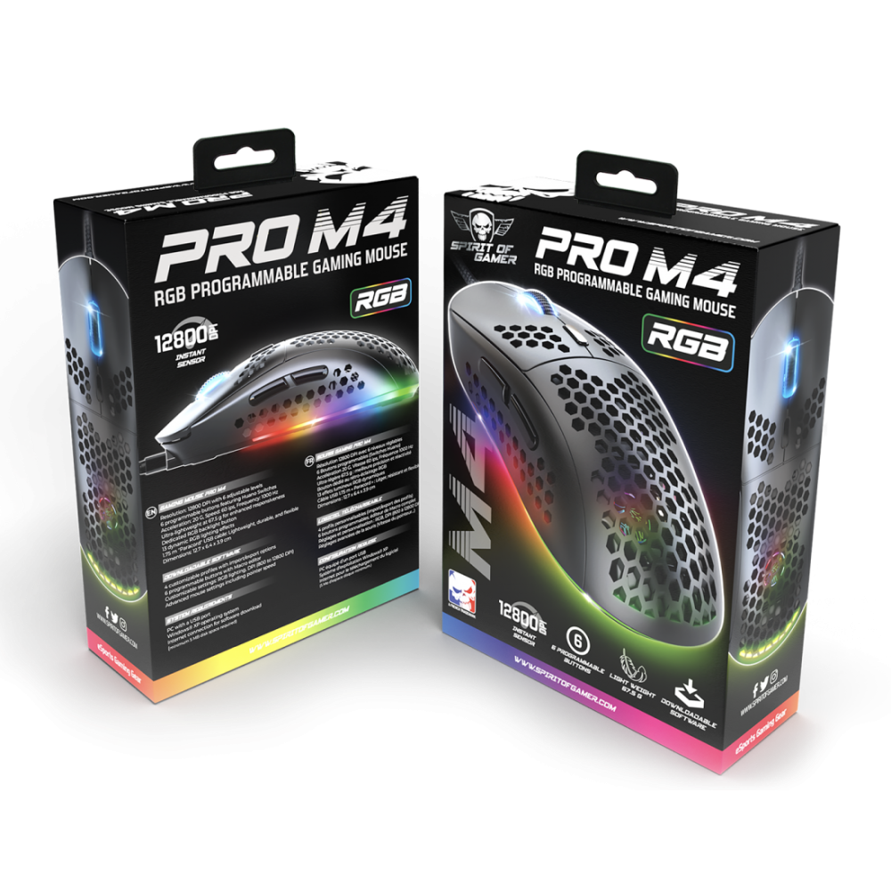 Souris Gamer Filaire SPIRIT OF GAMER PRO-M4 ULTRA LIGHT / BLACK