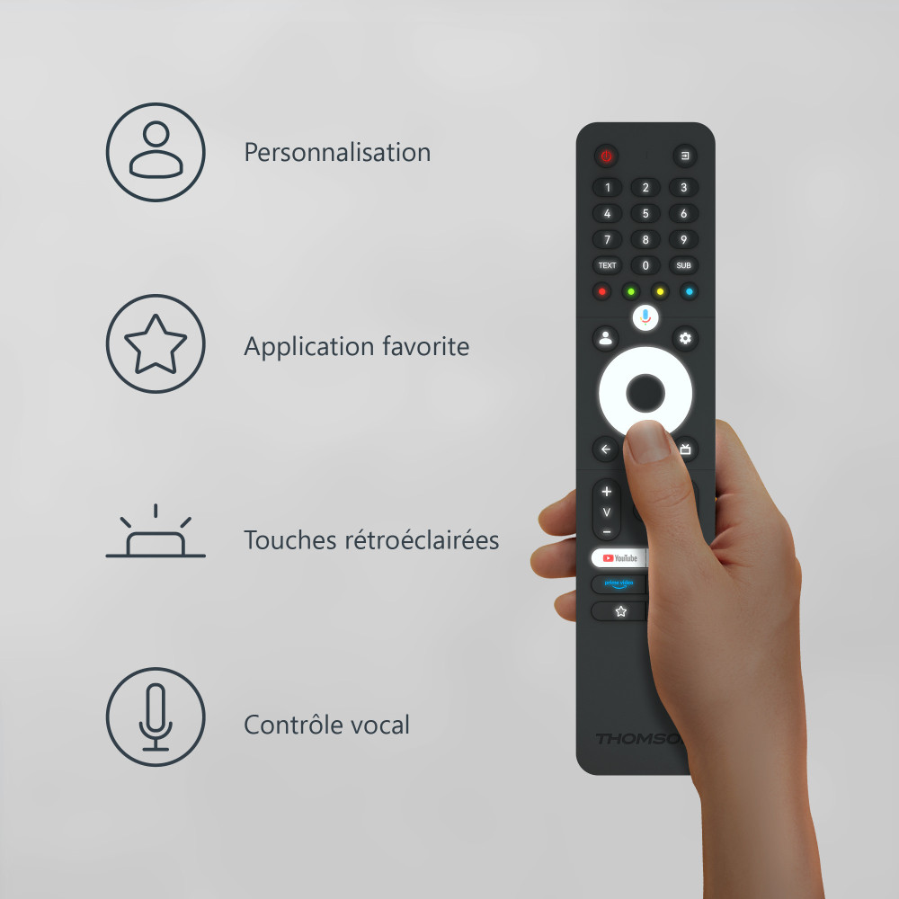 TV Thomson (50QG4S14) 50" QLED Side Feet - Google TV | Thomson Tunisie