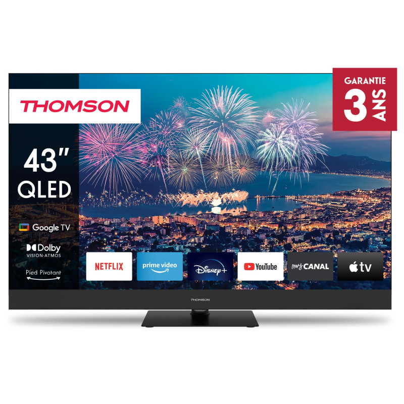 TV Thomson 43" QLED Plus Google TV avec Récepteur intégré
