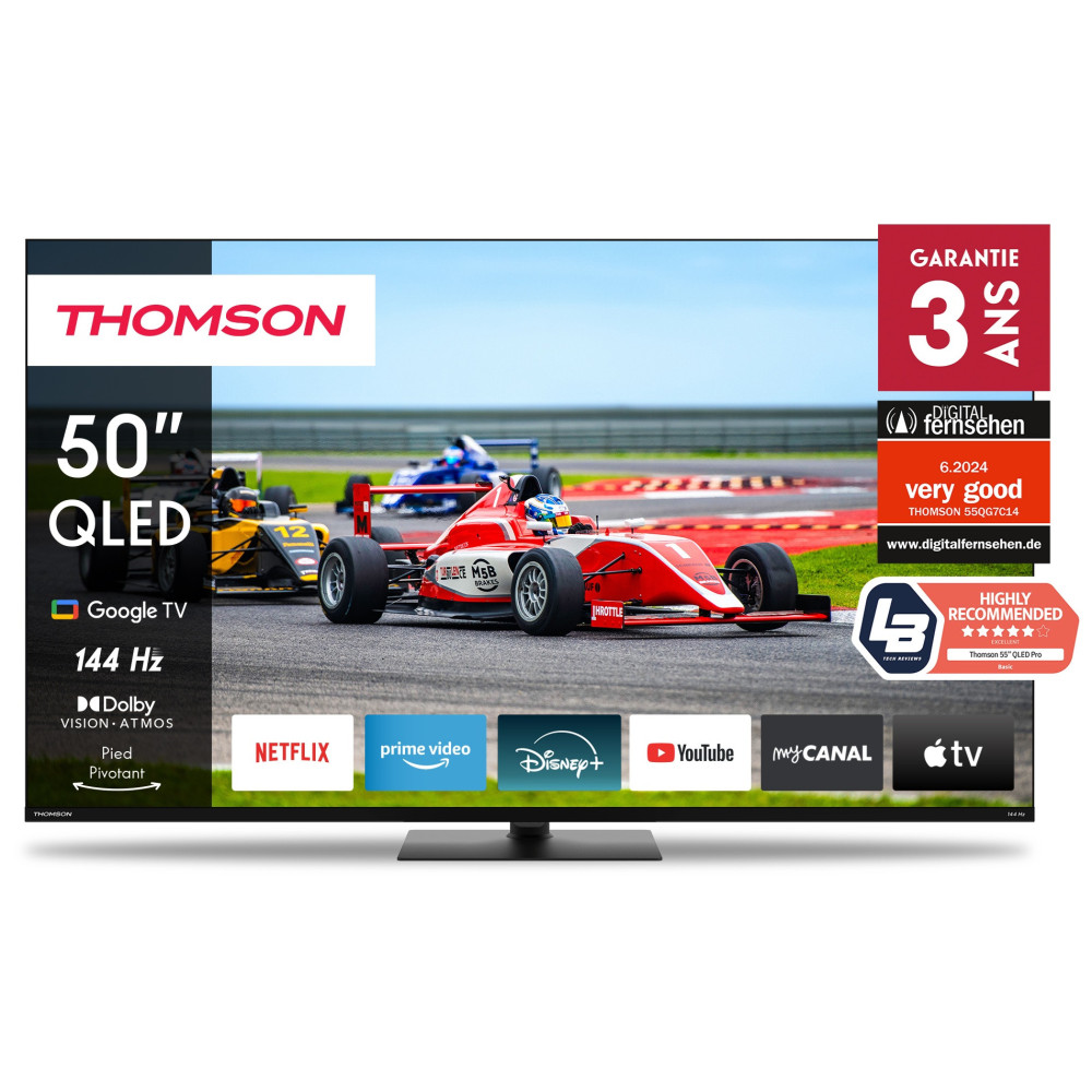 TV Thomson Google TV 50" QLED Pro 144 Hz avec Récepteur Intégré