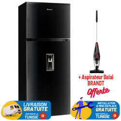Réfrigérateur Brandt NoFrost BD6010NWB avec Fontaine / 600 Litres / Noir / + Aspirateur Balai BRANDT OFFERT