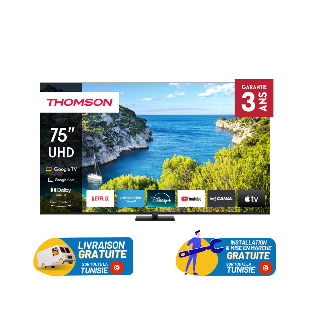 TV Thomson Google TV 75" UHD/Garantie 3 ans