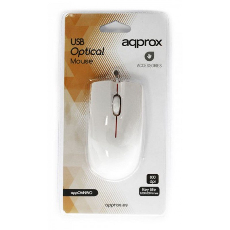 Souris Optique USB Aqprox / Blanc & Orange