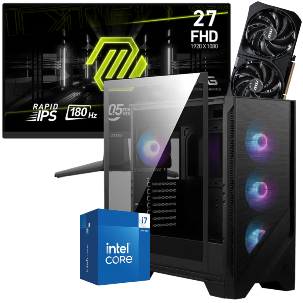 Setup Gamer Special Pc de Bureau Gaming / i7-14700F / RTX 5070 12G / 32 Go Avec Écran MSI 27" Full HD IPS / 180 Hz