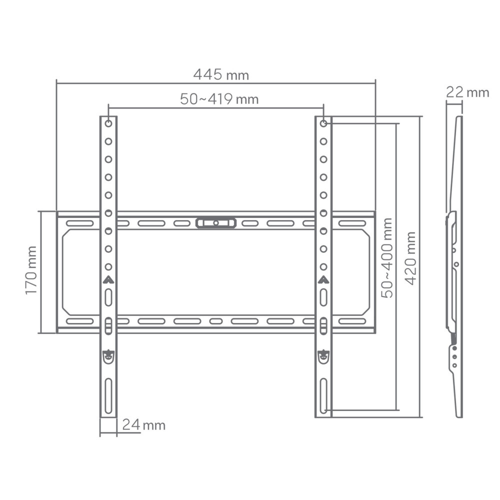 Support pour TV SBOX Budget / 32" jusqu'à 75" / VESA 400x400