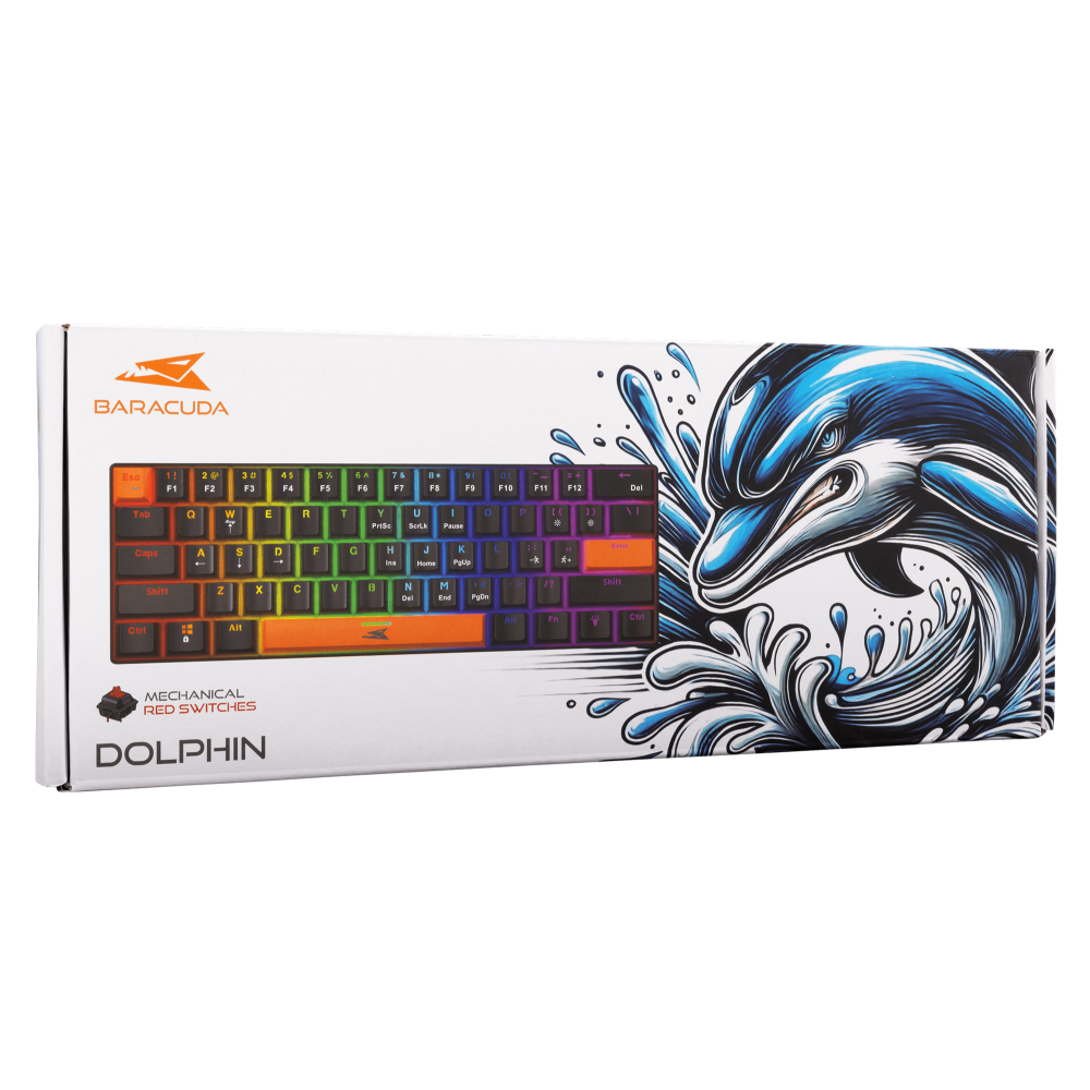 Clavier Gamer Mecanique Baracuda BGK-03111 DOLPHIN BLACK/RED sw