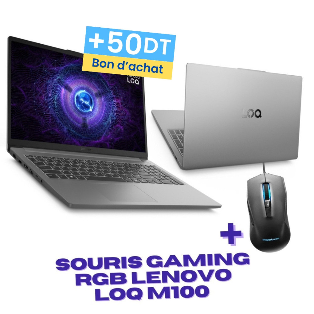 PC Portable Gamer Lenovo LOQ 15IAX9E / i7-12650HX / RTX 4050 6G / 32 Go DDR5 / 512 Go SSD / Windows 11 / Gris