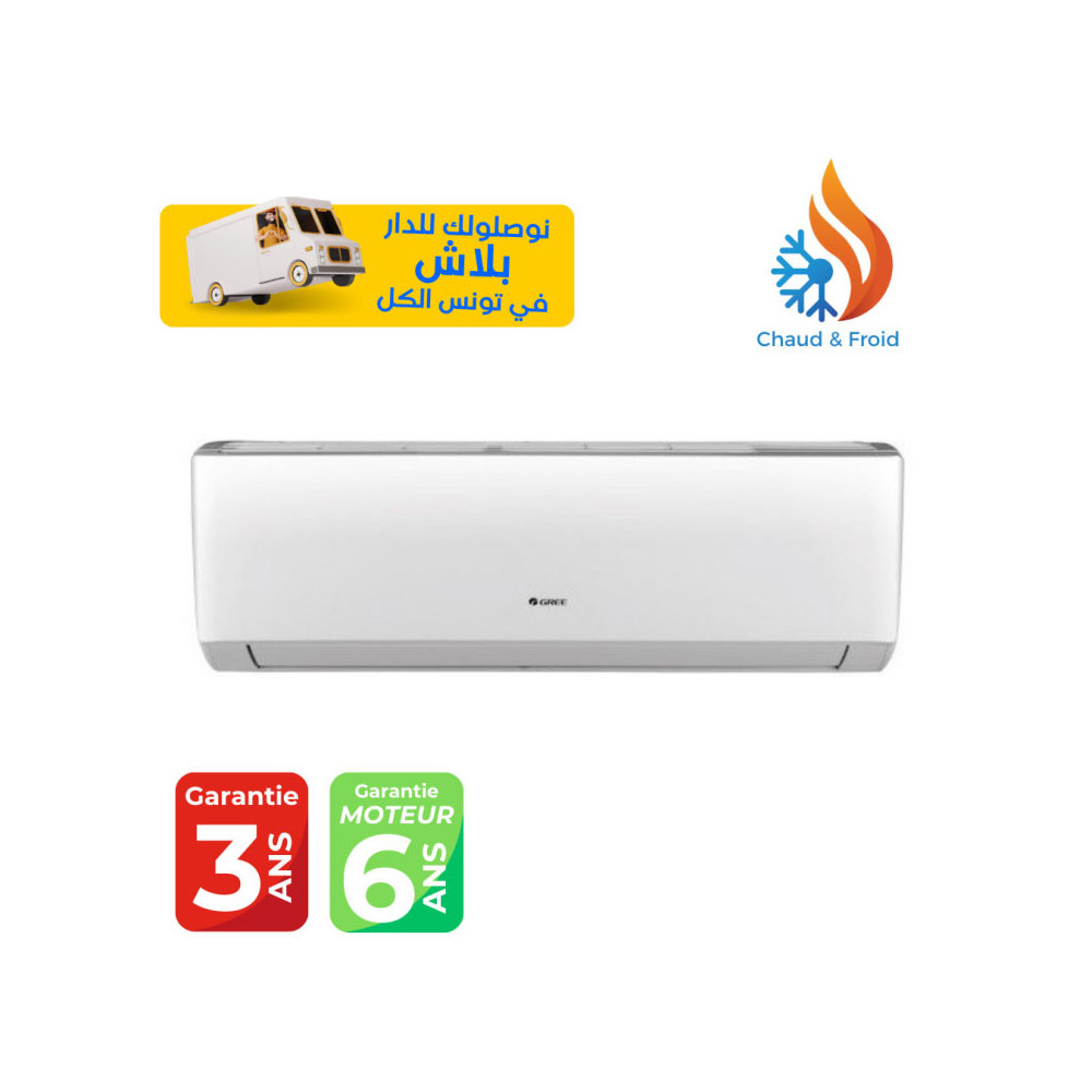 Climatiseur GREE Tropicalisé 9000 BTU / Chaud-Froid / ON/OFF