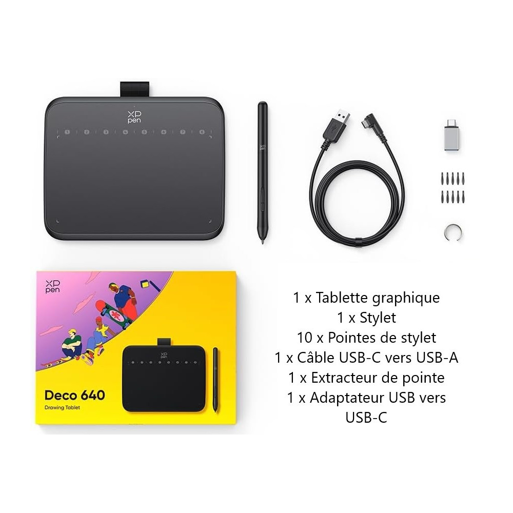 TABLETTE GRAPHIQUE XP-PEN DECO 640 NOIR