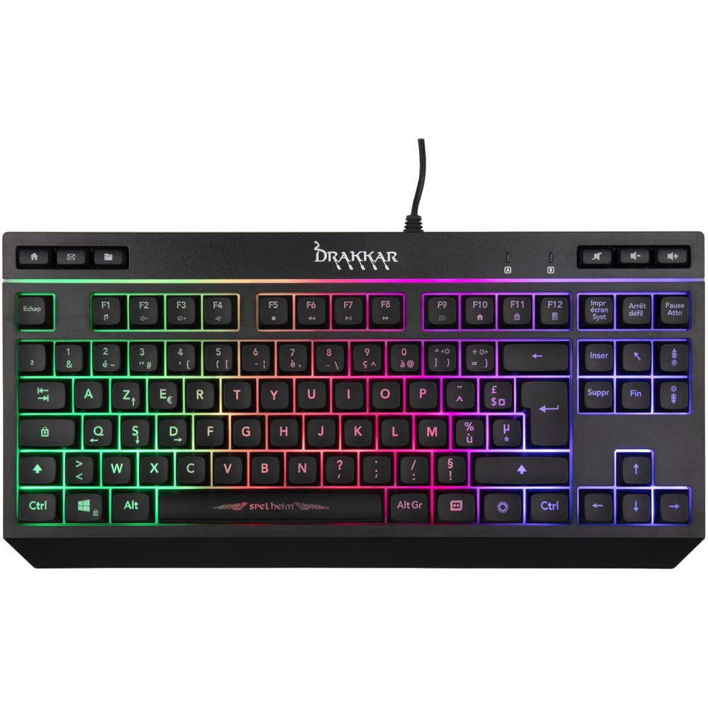 Clavier filaire Gaming Konix Membrane Spelheim TKL -Drakkar