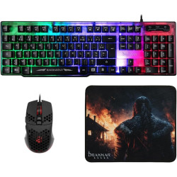 Pack Gaming 3 En 1 Clavier + Souris + Tapis De Souris Konix - Barbarian Drakkar