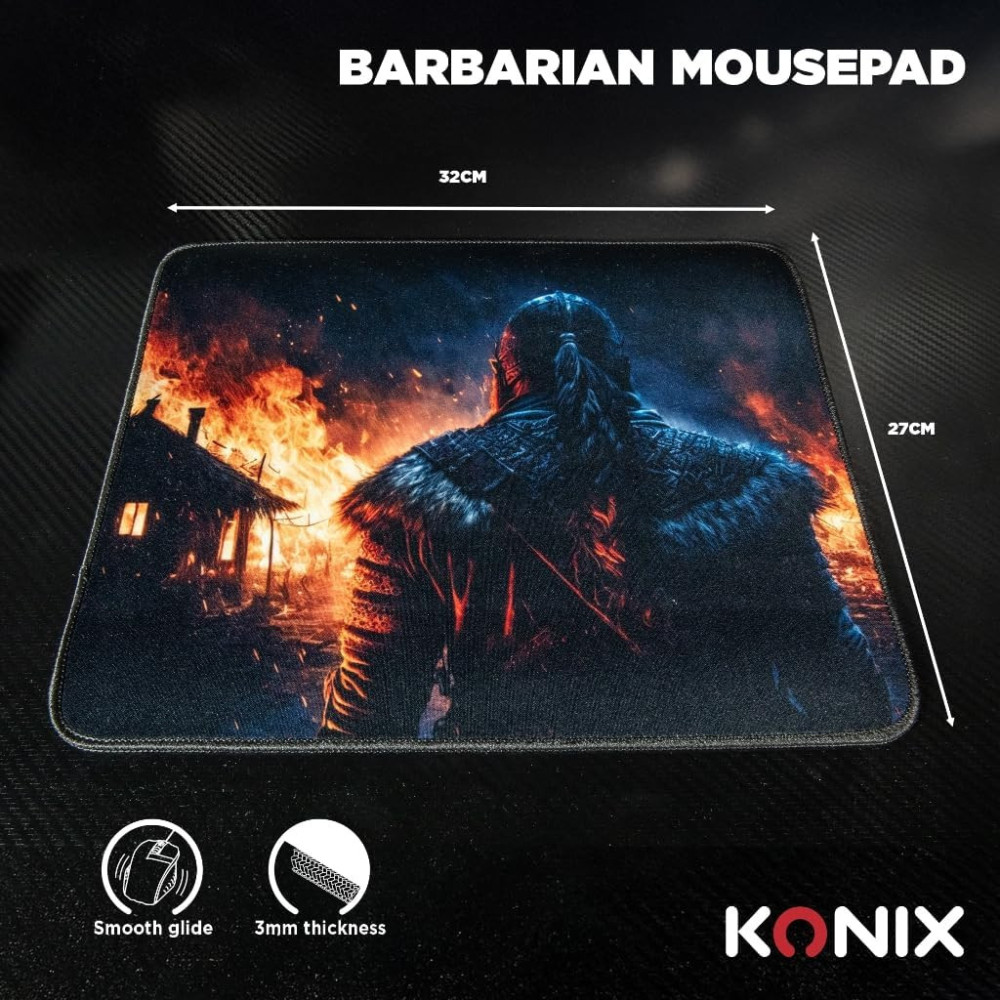 Pack Gaming 3 En 1 Clavier + Souris + Tapis De Souris Konix - Barbarian Drakkar