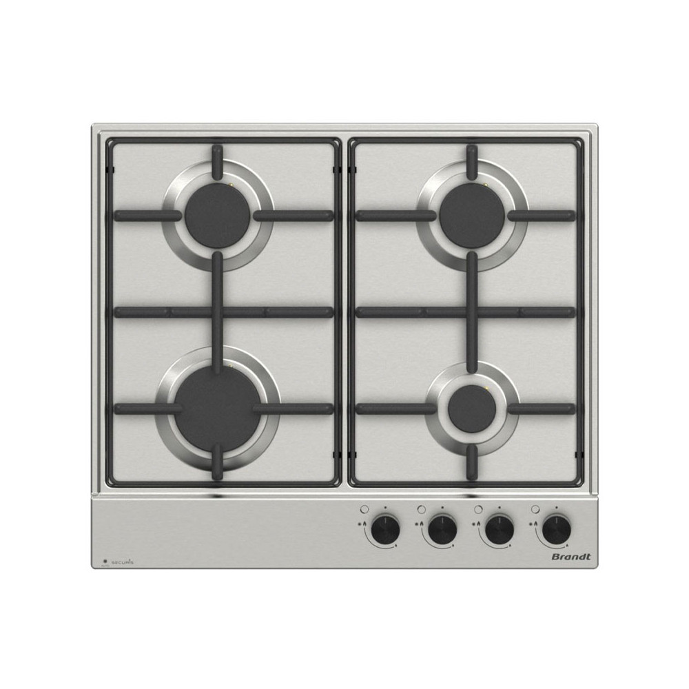 PLAQUE DE CUISSON ENCASTRABLE BRANDT BPE6341XA / 4 FEUX / 60 CM / INOX