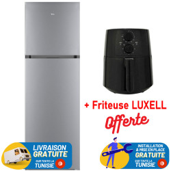 REFRIGERATEUR TCL No Frost INVERTER Double Portes 420 Litres Silver + Friteuse LUXELL OFFERTE