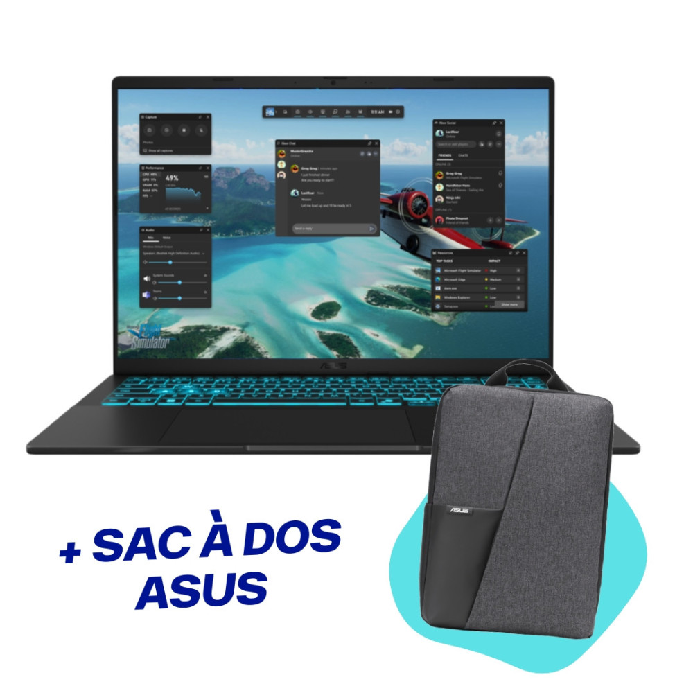 Pc Portable Gamer ASUS V16 V3607VJ / Intel Core 7 240H / RTX 3050 6G / 8 Go DDR5 / 512 Go SSD / Windows 11 Pro / Noir
